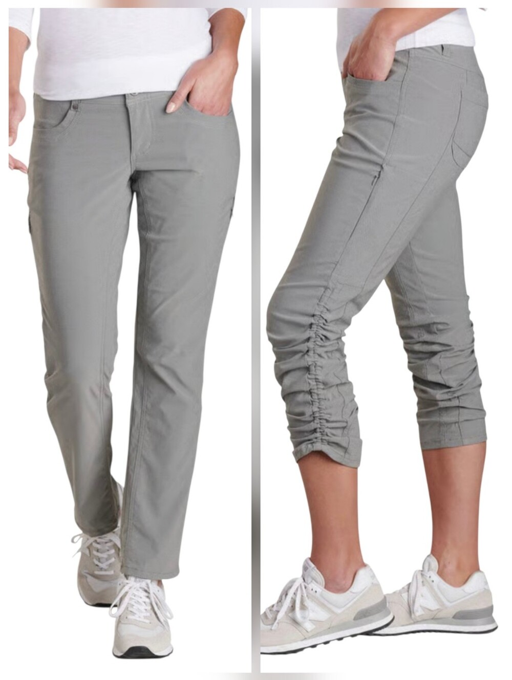 Kuhl Pants Womens 8 Gray Trekr Cinch Leg Access Travel Outdoor Hiking Stretch